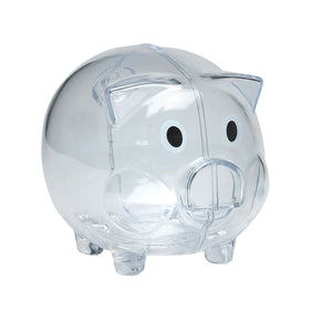 Plastic Piggy Bank - Clear