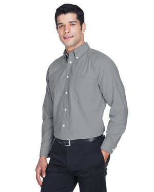 Harriton Men's Long-Sleeve Oxford with Stain-Release