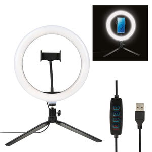 10" LED Ring Light With Phone Holder - Black