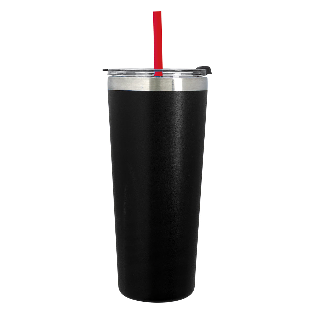 24 Oz. Colma Basics Tumbler - Black/Red Straw