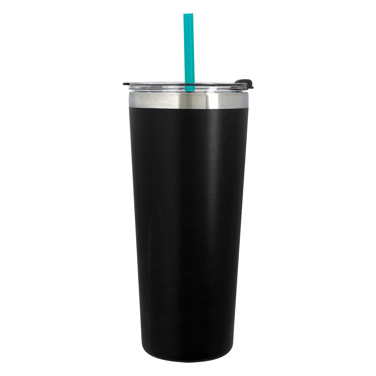 24 Oz. Colma Basics Tumbler - Black/Teal Straw