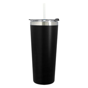 24 Oz. Colma Basics Tumbler - Black/White Straw
