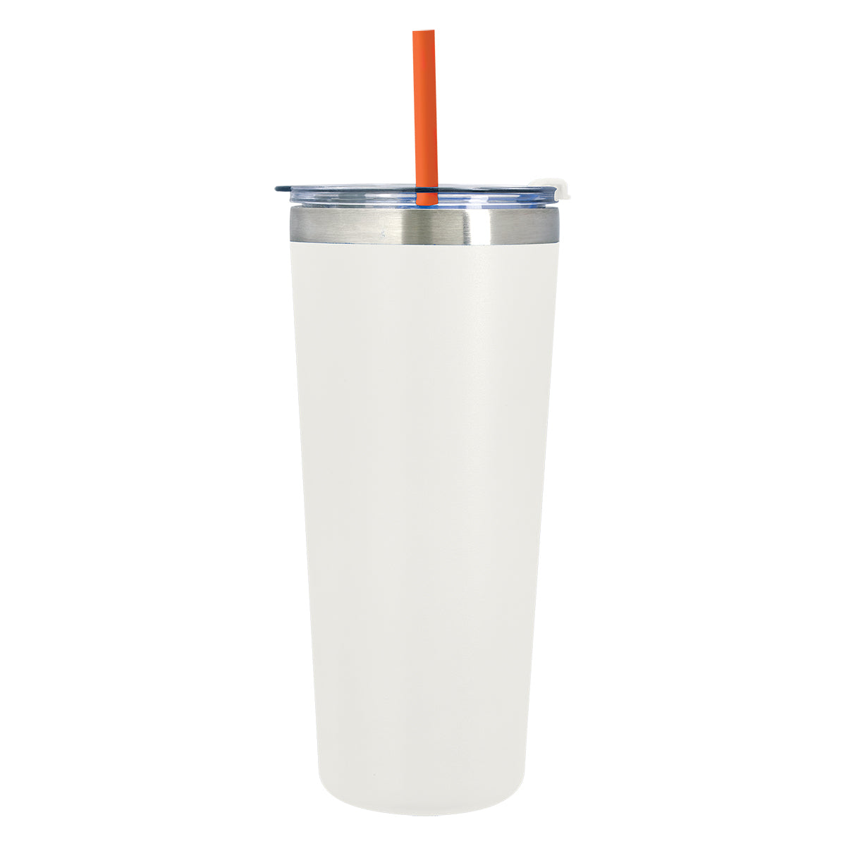 24 Oz. Colma Basics Tumbler - White/Orange Straw