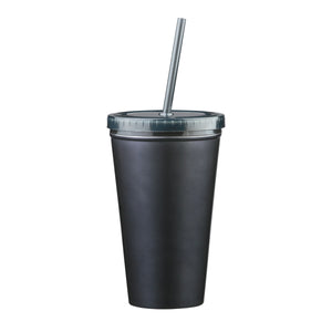 16 Oz. Stainless Steel Double Wall Tumbler - Metallic Black