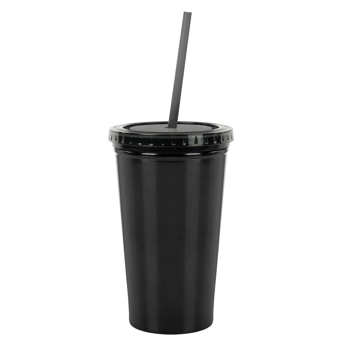 16 Oz. Stainless Steel Double Wall Tumbler - Metallic Black