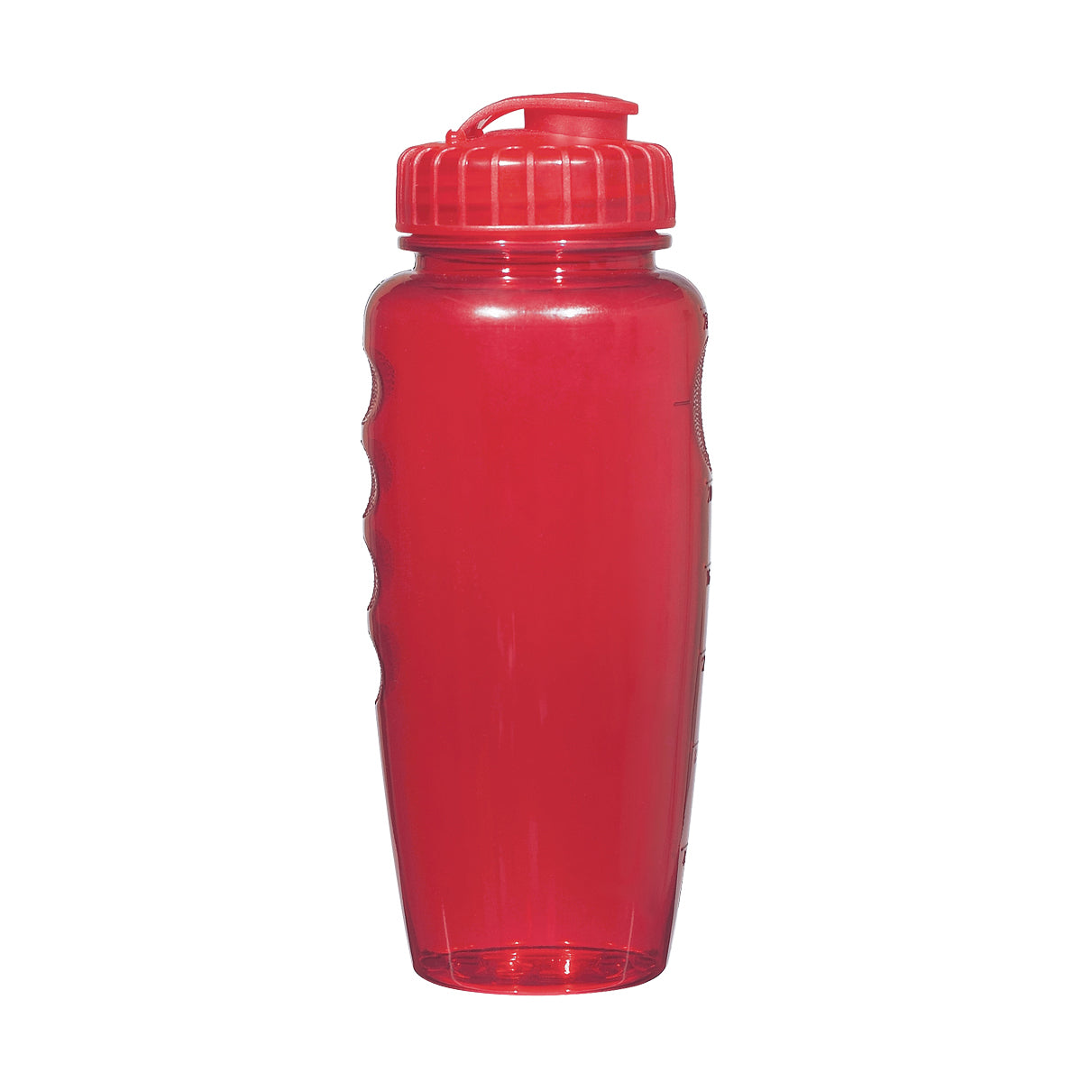 30 Oz. Poly-Clear™ Gripper Bottle - Translucent Red