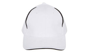 6 Panel BHC Cap with Crown Inserts-Sandwich - Custom Embroidered - HP_4092 - White with Black