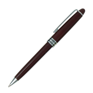 Aurora Plastic Push-Action Pen - Maroon/silver