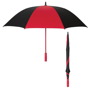 60" Arc Splash of Color Golf Umbrella - Black With Red