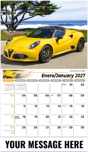 Exotic Cars (Bilingual) - 2027 Promotional Calendar