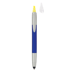 3-In-1 Pen With Highlighter and Stylus - Blue