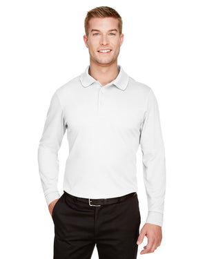 Devon & Jones CrownLux Performance® Men's Plaited Long Sleeve Polo