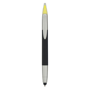 3-In-1 Pen With Highlighter and Stylus - Black