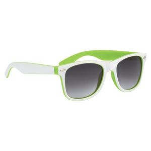 Two-Tone Malibu Sunglasses - Lime With White