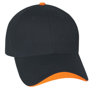 Wave Sandwich Cap - Black With Orange