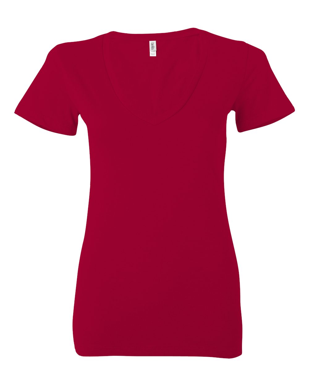 BELLA + CANVAS Ladies' Jersey Short-Sleeve Deep V-Neck T-Shirt - Red