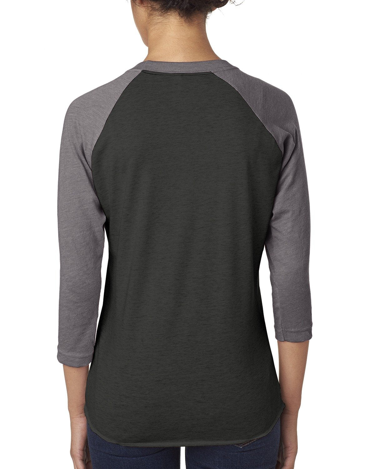 Next Level Apparel Unisex Triblend Three-Quarter Sleeve Raglan - Back