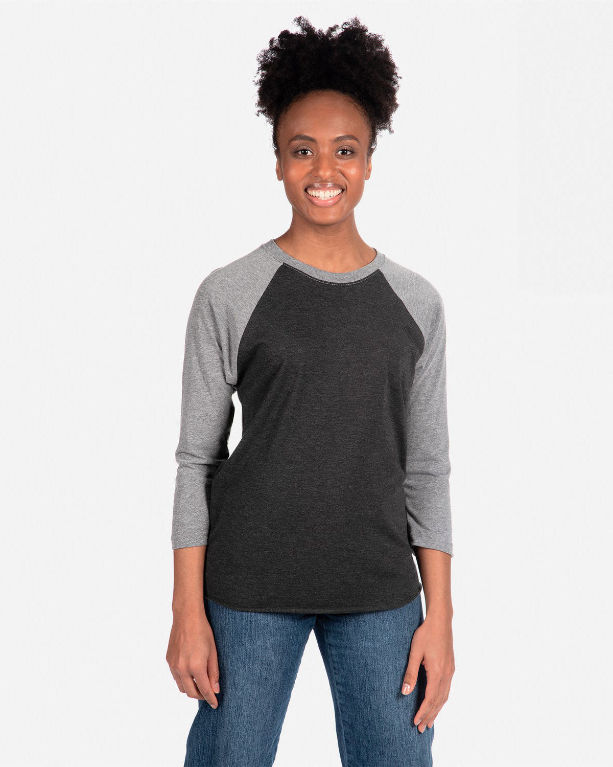 Next Level Apparel Unisex Triblend Three-Quarter Sleeve Raglan - Front