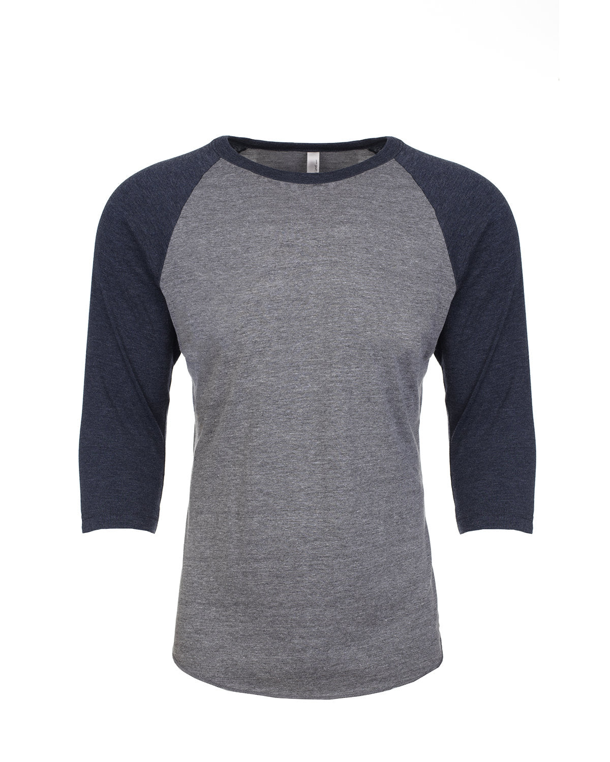 Next Level Apparel Unisex Triblend Three-Quarter Sleeve Raglan - Vin Nvy/pr Hthr