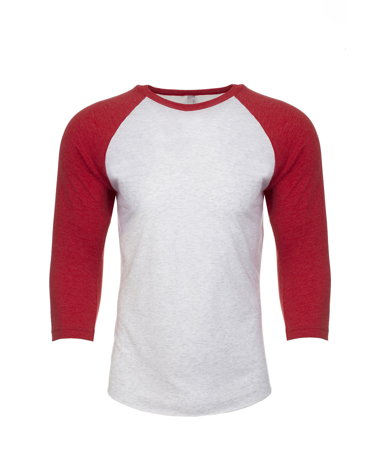 Next Level Apparel Unisex Triblend Three-Quarter Sleeve Raglan - Vin Rd/hthr Wht