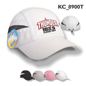 Super light weight performance running cap w/ elastic & toggle / 2-tone - Custom Embroidered