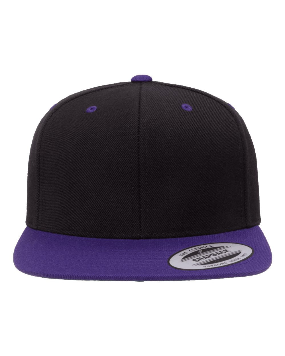 YP Classics Adult Structured Flat Visor Classic Snapback Cap - Black/ Purple