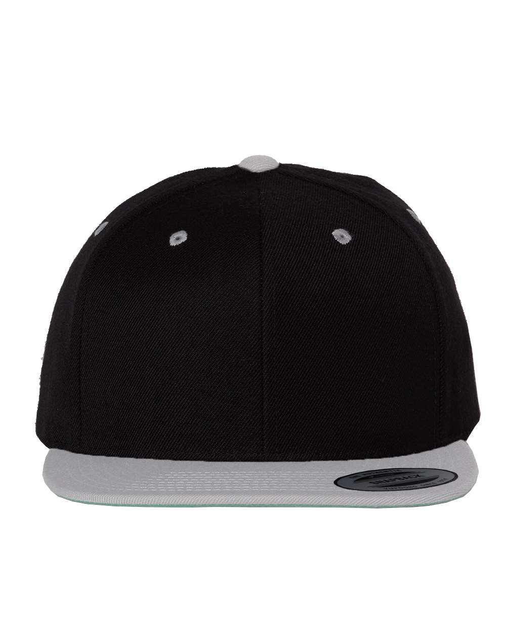 YP Classics Adult Structured Flat Visor Classic Snapback Cap - Black/ Silver