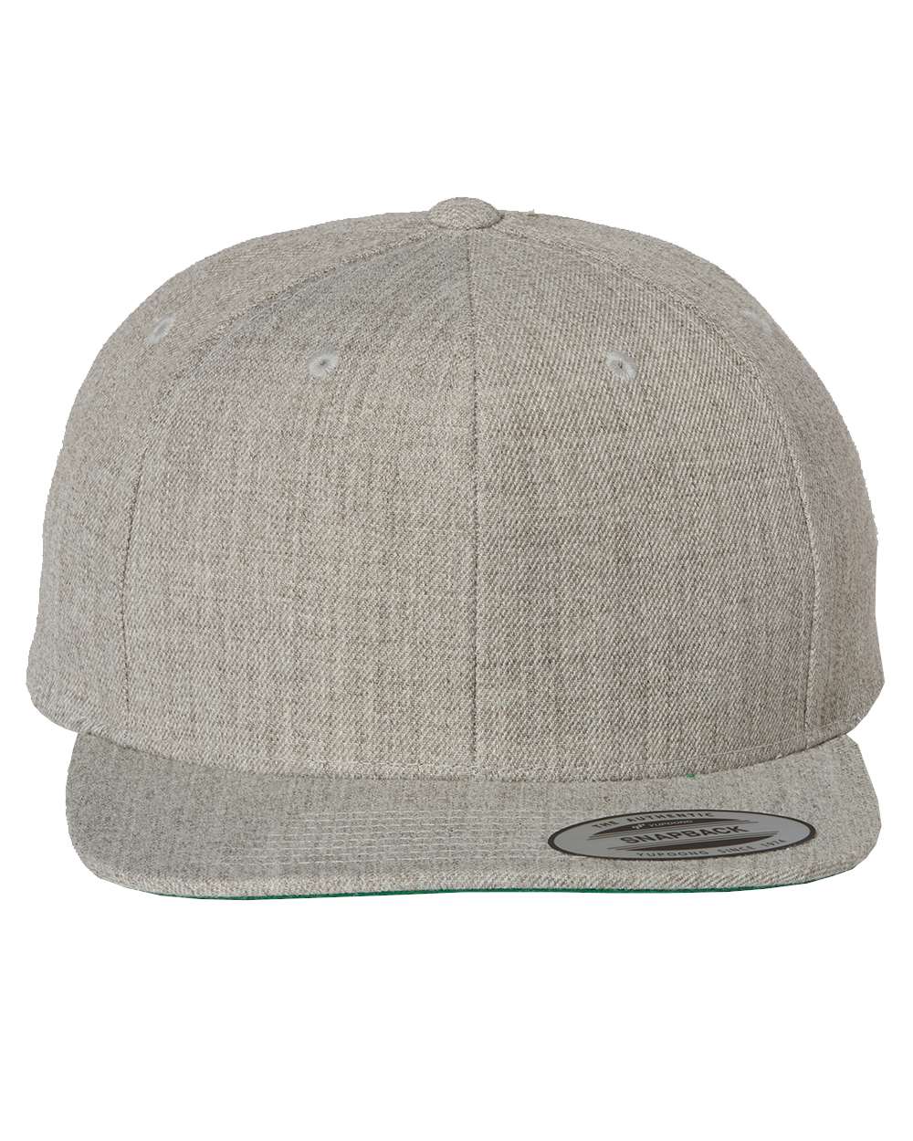 YP Classics Adult Structured Flat Visor Classic Snapback Cap - Heather Grey