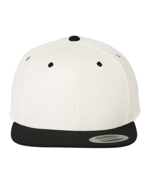 YP Classics Adult Structured Flat Visor Classic Snapback Cap - Natural/ Black