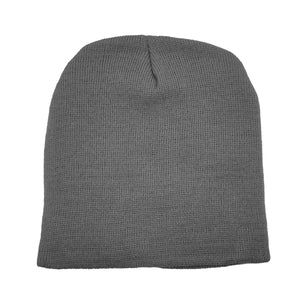 Rolled Down Acrylic Beanie - Charcoal