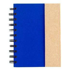 Small Spiral Notebook With Sticky Notes And Flags - Natural Blue