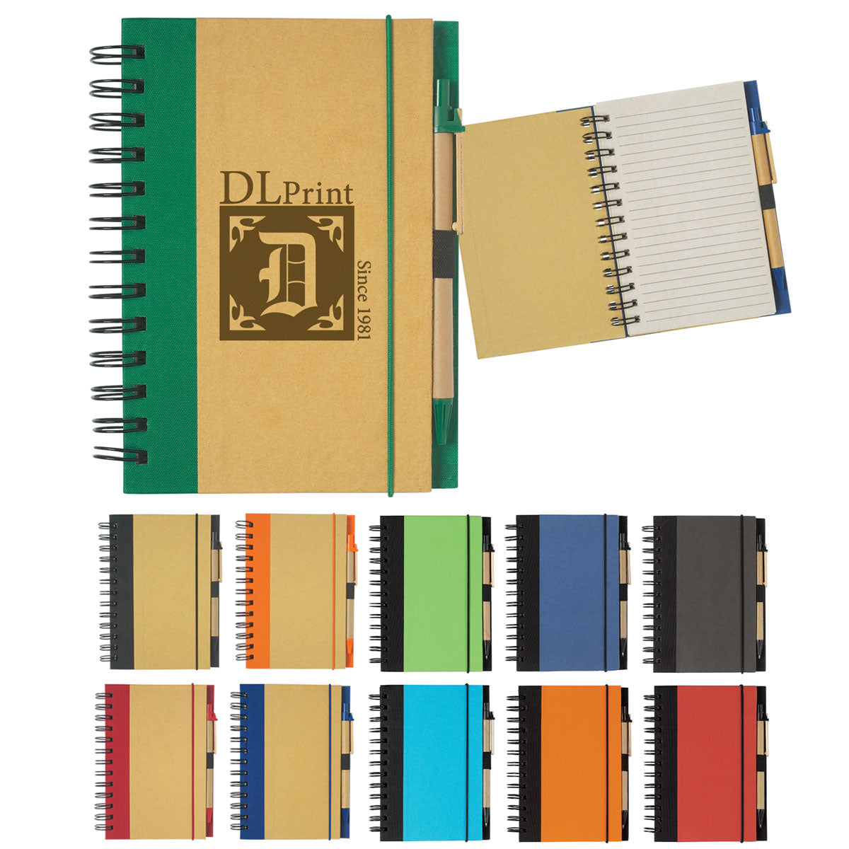 ECO-INSPIRED SPIRAL NOTEBOOK & PEN