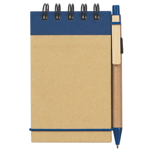 Eco-Friendly Spiral Jotter & Pen - Natural With Blue