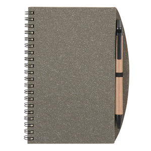 5" x 7" Eco-Inspired Spiral Notebook & Pen - Gray