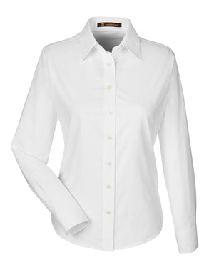 Harriton Ladies' Long-Sleeve Oxford with Stain-Release