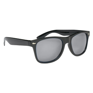 Mirrored Malibu Sunglasses - Black With Silver