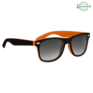 Two-Tone Malibu Sunglasses - Orange With Black