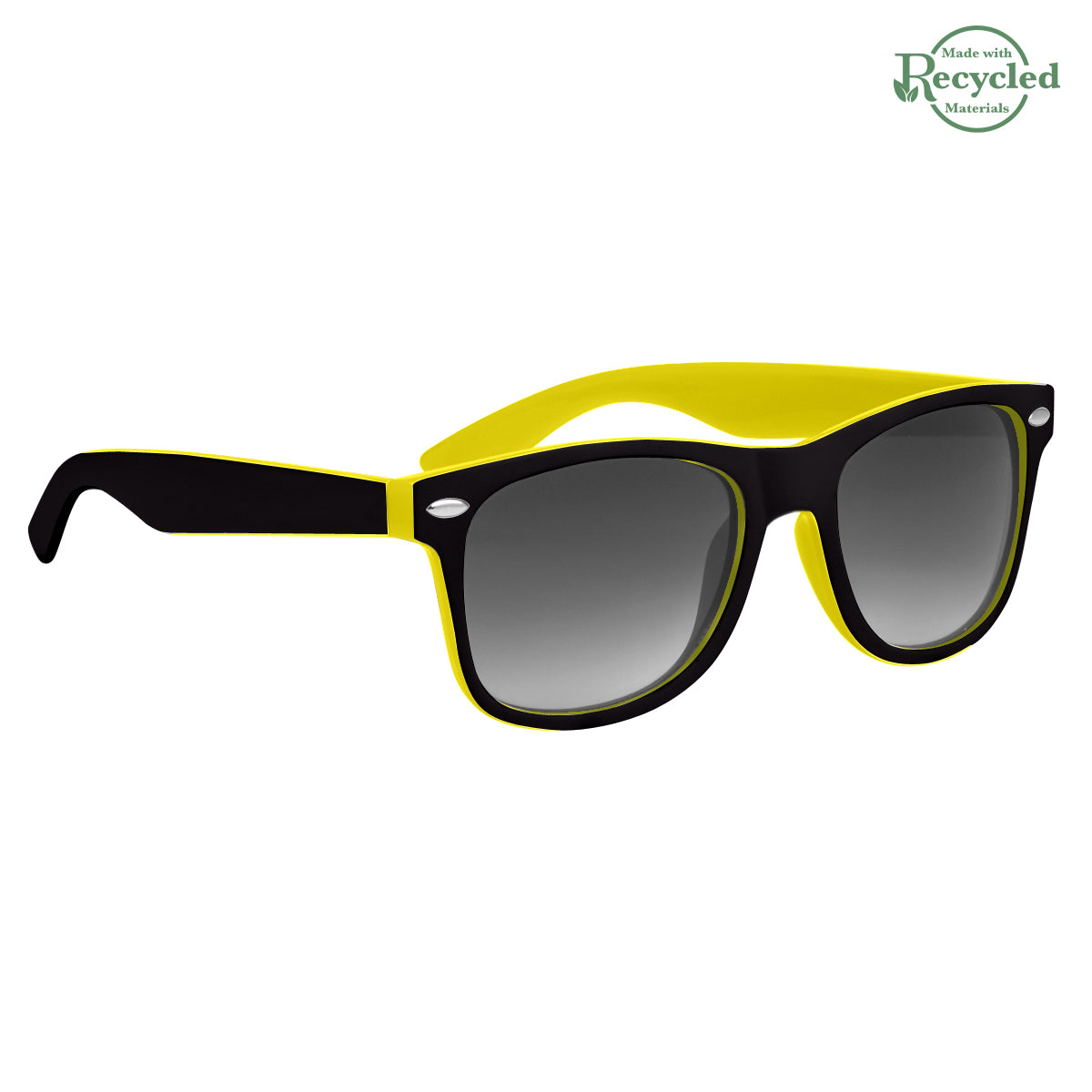 Two-Tone Malibu Sunglasses - Yellow With Black