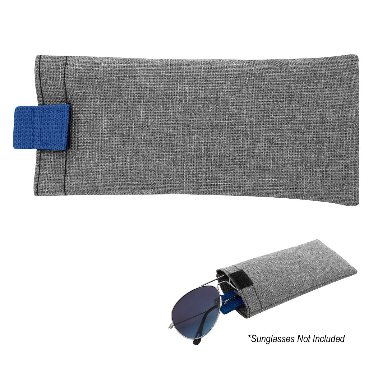 Brighton Heathered Eyeglass Pouch - Gray With Royal Blue