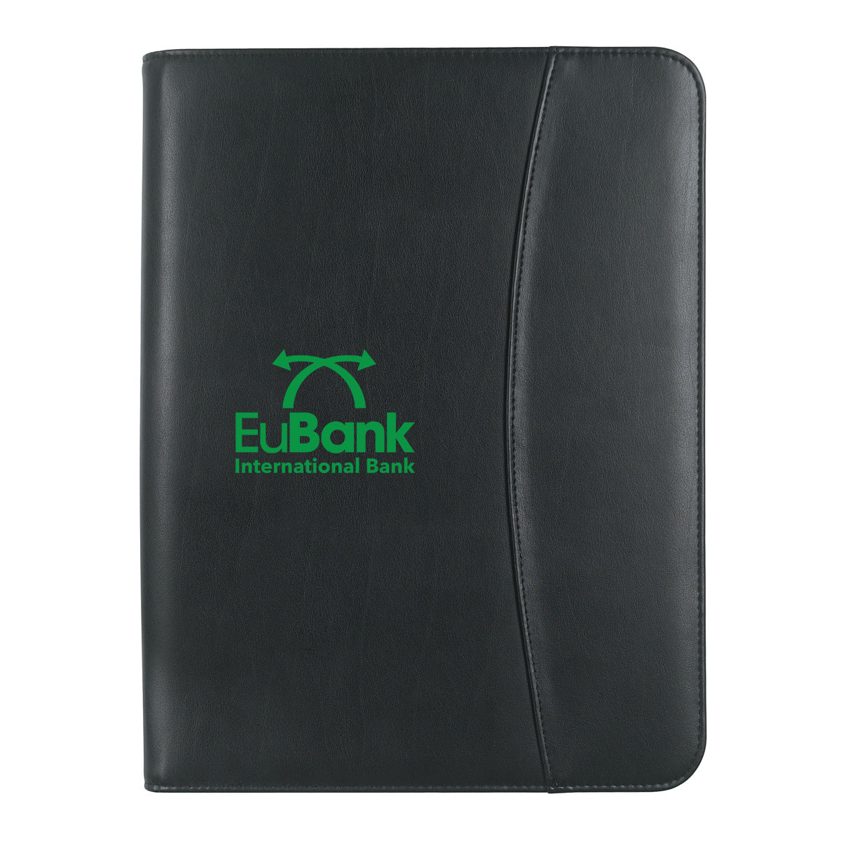 Leather Look 8 ½" x 11" Zippered Portfolio With Calculator