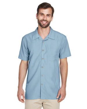 Harriton Men's Barbados Textured Camp Shirt