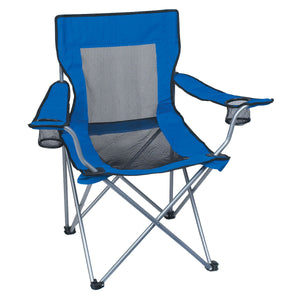 Mesh Folding Chair With Carrying Bag - Royal Blue With Black