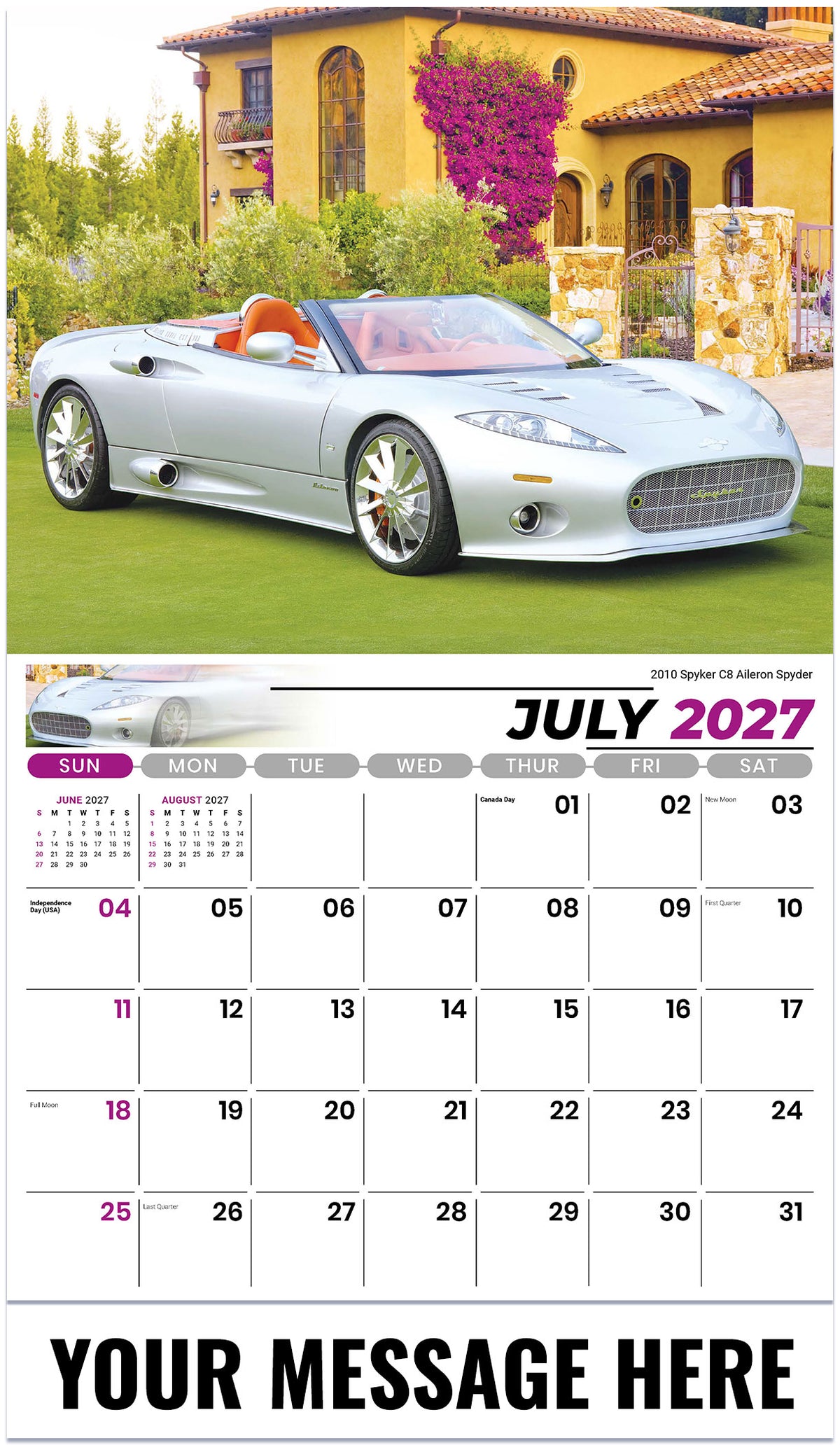 Exotic Cars - 2027 Promotional Calendar