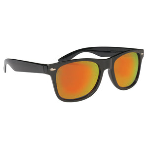 Mirrored Malibu Sunglasses - Black With Red