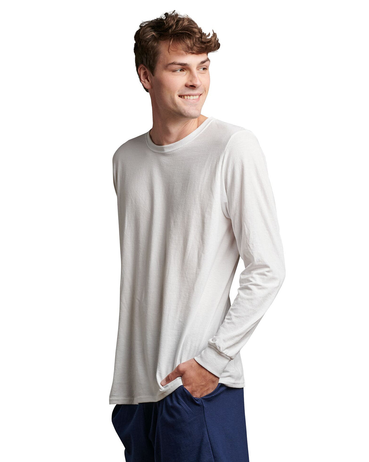 Russell Athletic Unisex Essential Performance Long-Sleeve T-Shirt - White