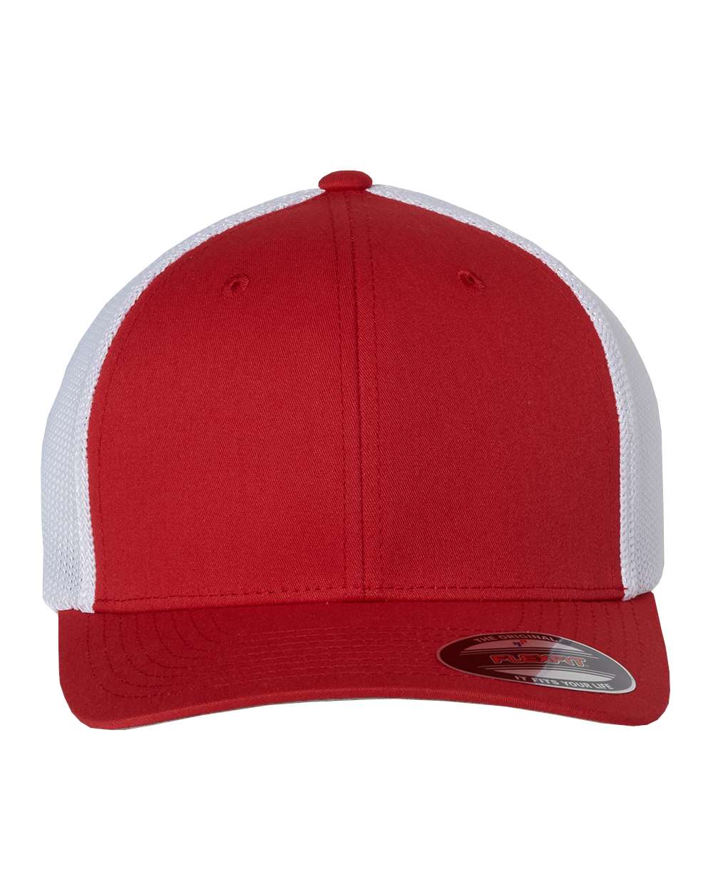 Flexfit Adult Trucker Cap - Red/ White