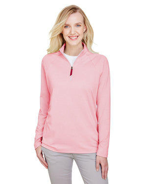 Devon & Jones CrownLux Performance® Ladies' Clubhouse Micro-Stripe Quarter-Zip