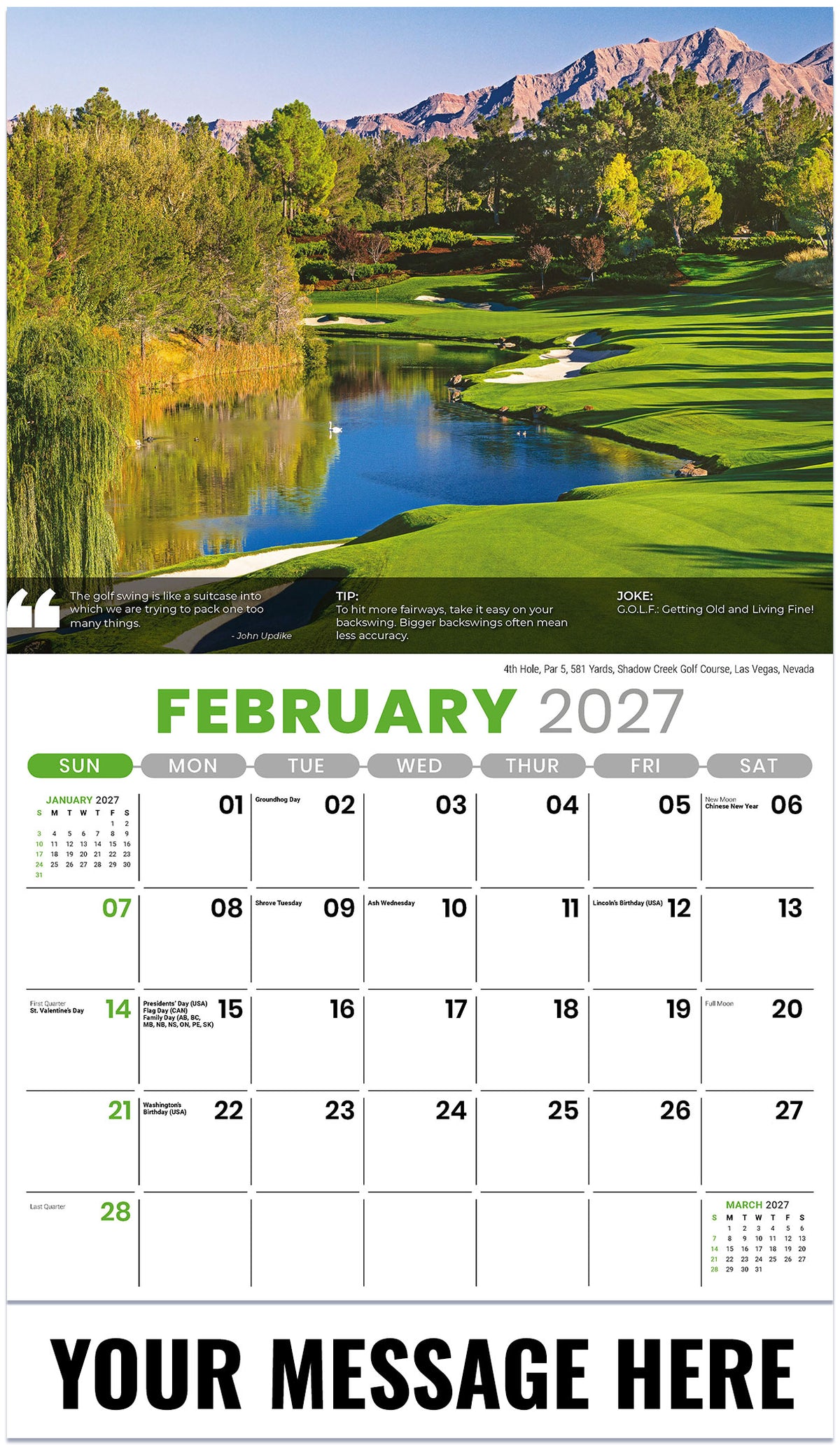 Golf Tips - 2027 Promotional Calendar