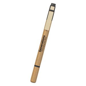 Dual Function Eco-Inspired Pen With Highlighter - Natural With Black