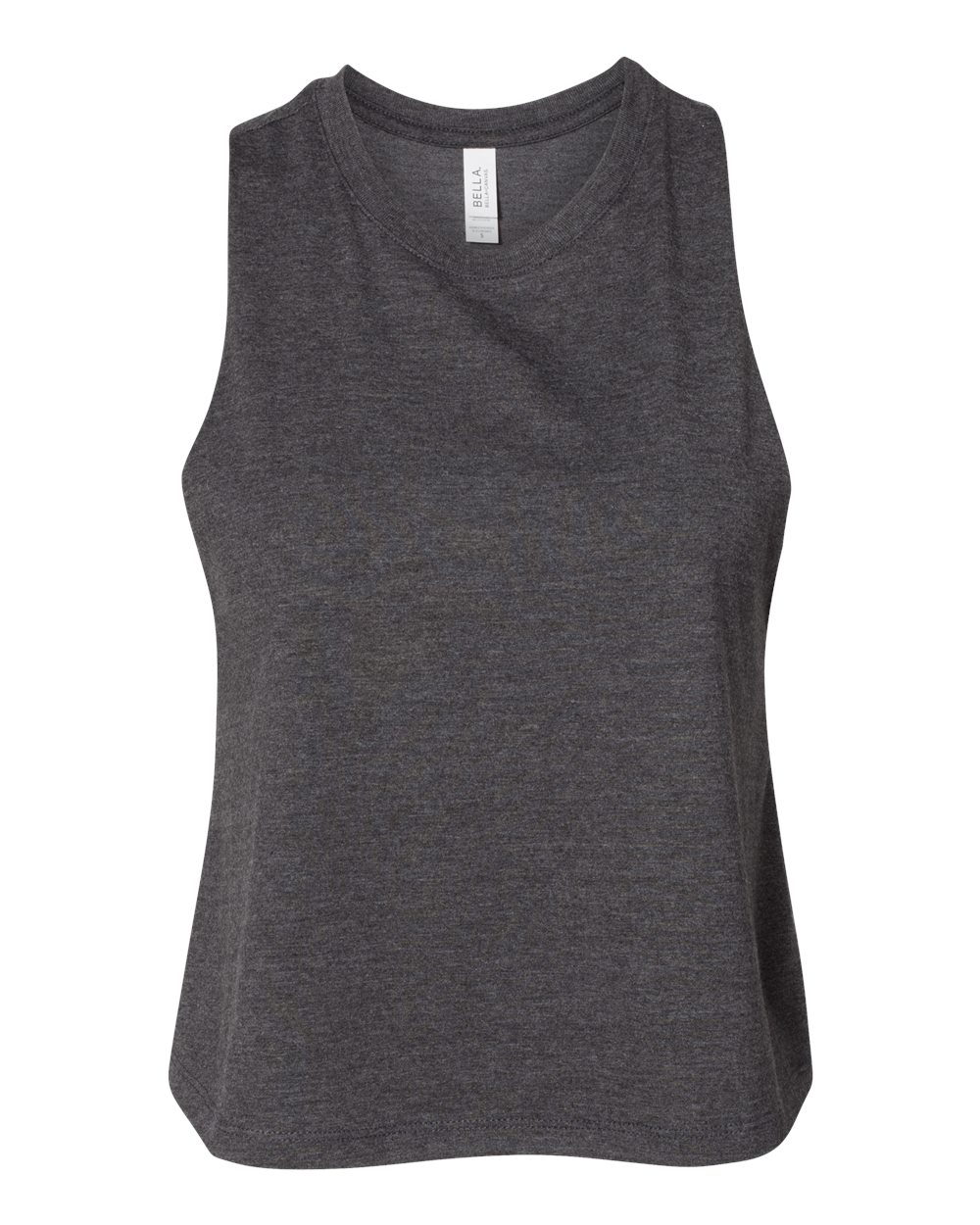BELLA + CANVAS Ladies' Racerback Cropped Tank - Dark Grey Heather